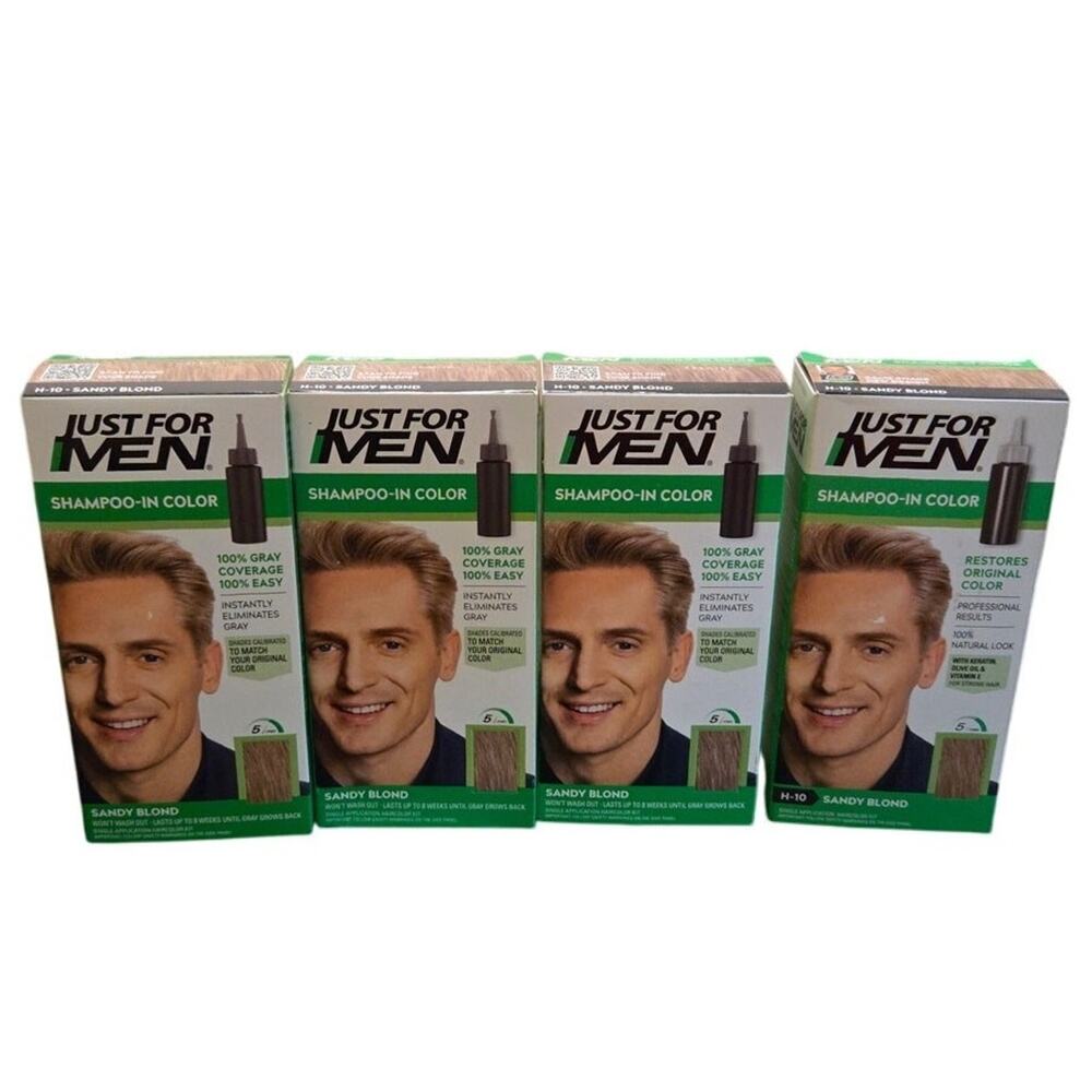 Just For Men Shampoo-In Color Sandy Blond Pack of 4 New in Box